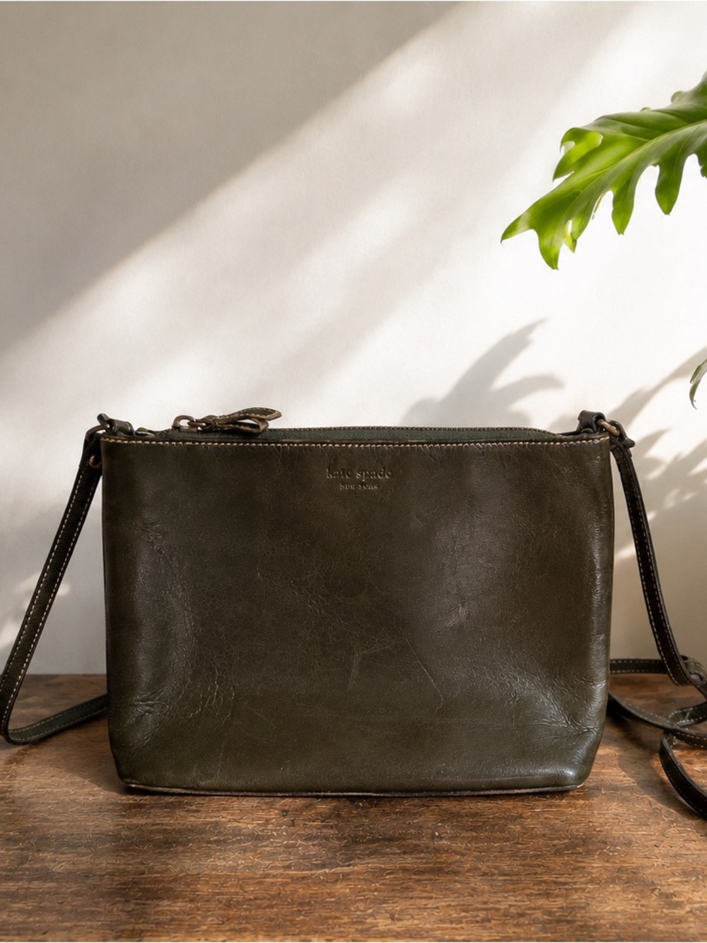 Kate Spade New York Made in Italy Olive Green Leather Bag